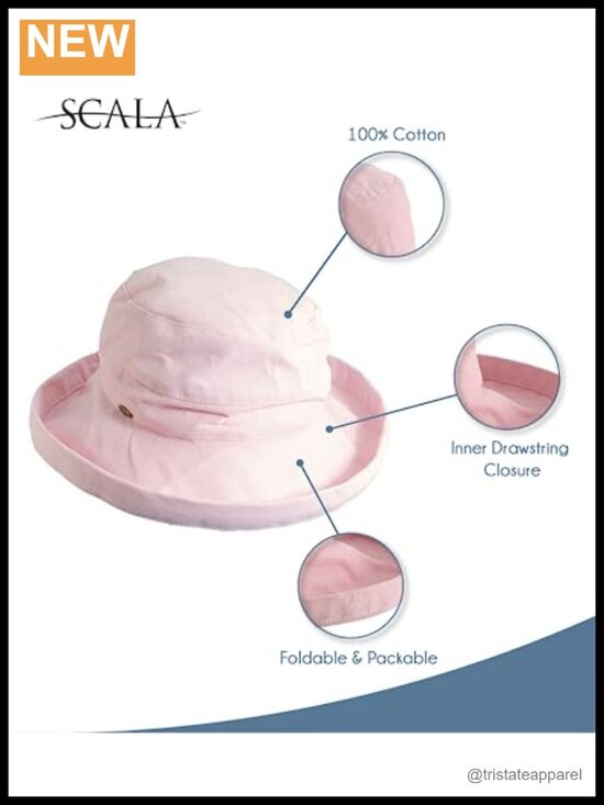 Women\'s Medium Brim Cotton Sun Hat UPF 50+ Foldable main image 4